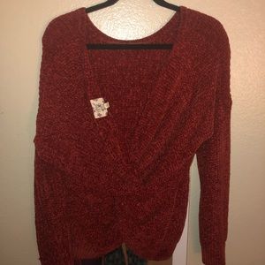 Twist back knit sweater